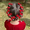 Tocados Hanfu Niña Niña Terciopelo Lazo Pasador de Pelo Lindo Bebé Perla Color Sólido Pasador de Rendimiento Infantil