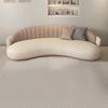 Sofá Silla de Arte de Cuero Curvado de Lujo Ligero Combinación de Mesa de Centro Sala de Estar Salón de Belleza Traje Área de Descanso Sofá Vestíbulo de Hotel