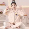 Pijama infantil de algodón nube, ropa de primavera y otoño de manga larga para aire acondicionado para niñas, ropa de casa estilo princesa para niñas pequeñas y mayores