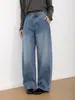 La primavera no se retrasa, nuevo producto de otoño 2026, jeans rectos holgados de cintura alta vintage con lavado de patrón de mármol para mujer
