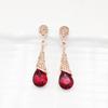Estilo Nuevo Coreano Distintivos Pendientes Largos de Cristal Gota de Agua Moda Femenina Distintivos Versátiles Pendientes de Piedras Preciosas Incrustados con Diamantes Pendientes