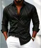 Camisa Masculina Manga Longa Estilo Western Cowboy Personalidade Tendência Casual Street Retro Camisa Fábrica de Origem Dropshipping