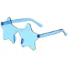 Gafas de Sol con Forma de Estrella de Cinco Puntas Sin Marco Transfronterizas para Fiesta, Actuación, Decorativas, de una Sola Pieza, Color Caramelo