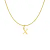 Collar con Colgante de Letra Inglesa A-Z de Venta Caliente Transfronteriza para Mujer Moda Acero Inoxidable Versátil Cadena para Clavícula Joyería