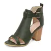 31-50 Exportación Transfronteriza Aliexpress Verano Europeo y Americano Tallas Grandes y Pequeñas Sandalias Boca de Pez Caladas Tacón Alto Grueso Zapatos de Mujer Z167