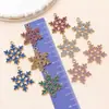 Aleación de Zinc Goteo de Aceite Recubierto de Oro Copo de Nieve de Invierno Colgante Pendiente Llavero DIY Hecho a Mano Accesorios de Joyería Materiales