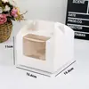 2/4/6 Piezas Caja para Cupcakes de Papel con Ventana Transparente Caja para Muffins Bolsa de Cartón Blanco Caja de Empaque para Horneado En Stock