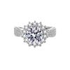 Comércio exterior ao vivo super flash luxo diamante completo 2 quilates imitação D cor moissanite anel feminino prata esterlina anel atacado