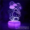 Luz de Noche 3D Hello Kitty Linda Transfronteriza para Niños Luz de Atmósfera Popular Colorida LED de Mesita de Noche Dormitorio Lámpara de Mesa Creativa