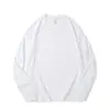 Camiseta de algodón con cuello redondo para hombre y mujer, chaqueta básica de manga larga peinada de 260 g, nueva moda holgada de otoño para hombre