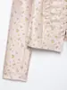 ZA comércio exterior transfronteiriço moda feminina item quente 2026 outono novo moda europeia e americana estampa floral blazer justo para mulheres