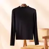 Venta al por mayor transfronteriza europea y americana de tops finos de otoño para mujer, cuello medio, talla grande, manga larga, ropa interior cálida, adecuada para usar en capas o como prenda exterior