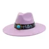 Aliexpress Amazon Otoño Top de Corazón de Gamuza Sombrero Fedora de Ala Ancha Sombrero Jazz de Ala Plana Sombrero de Caballero