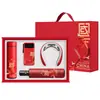 Juegos de tazas térmicas con logo personalizado para regalos corporativos durante las vacaciones del Día Nacional, con diseños culturales y creativos de temática roja, adecuados para eventos empresariales y como regalos para clientes