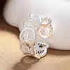 Anillo de Encaje Hueco Estilo Coreano para Mujer, Diseño Minimalista, Lujo Ligero, Sensación de Alta Gama, Anillo Apilable Abierto, Anillo para el Dedo del Pie