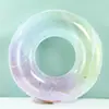 Anillo inflable para nadar con lentejuelas degradadas y engrosadas para niños, anillo para axilas de bebé, parque acuático al aire libre, anillo inflable transparente de arcoíris