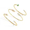 Pulsera de Estilo Europeo y Americano Wanxing para Mujer, Acero Inoxidable Dorado de 18K con Circonita y Pedrería, Moda Transfronteriza Ol Personalidad Ins Pulsera