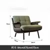 Sillón sofá individual minimalista italiano, sillón de diseño Daiki, sillón sofá de ocio perezoso estilo vintage para la sala de estar