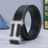 Cinturón Casual Nuevo de Cuero Liso Transfronterizo para Hombre, Cinturón de Piel de Vaca de Alta Gama con Hebilla en H y Letras, Estilo Versátil y de Moda para Hombre