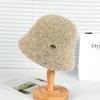 Sombrero de Pescador Estilo Japonés para Mujer Otoño e Invierno, Sombrero de Cubo Versátil, Aspecto Natural, Sensación de Alta Gama, Hace que la Cara Parezca Más Pequeña, Sombrero de Cubeta de Felpa para Mujer