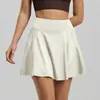 Falda Corta Deportiva para Correr Europea y Americana Transfronteriza para Mujer, Falda Falsa de Dos Piezas de Una Sola Pieza, Falda de Tenis de Cintura Alta Antiexposición