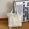 Bolsa de Playa Tejida con Encaje Estilo Casual y Delicado Coreano para Mujer 2025 Nueva de Aspecto Elegante Estilo Hada