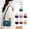 Bolsa de Ombro Cor Sólida em Tecido de Nylon Estilo Japonês e Coreano Versátil para o Dia a Dia da Mulher Bolsa Transversal de Grande Capacidade Bolsa para Compras da Mamãe Bolsa para Celular