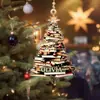 Novo Produto Transfronteiriço Pingente de Decoração de Natal com Nome de Livro Personalizado Acrílico Plano Árvore de Natal Pingente para Carro