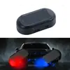 Venta directa coche rojo y azul luces de advertencia solares sin cableado luces led decorativas antirrobo luces estroboscópicas