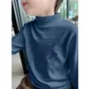 Camiseta Base de Forro Polar para Hombre con Cuello Medio Alto Cepillado para Niños Otoño/Invierno 2026 Nueva Camiseta Casual de Manga Larga Versátil