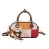 Bolso Texturizado Simple y Elegante 2026 Nuevo Bloque de Color Patchwork Bolso de Hombro Único Bolso Cuadrado Pequeño de Mano Chic de Nicho para Mujeres