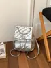 Mochila acolchada con cadena estilo coreano inspirada en Chanel, nuevo modelo de verano 2026, bolso cruzado casual versátil con múltiples bolsillos