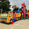 Cama Elástica Inflável Desafio de Pista de Obstáculos Trampolim Combinação de Múltiplos Níveis Área de Brincadeiras Macias Castelo Inflável Infantil