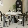 Mesa Redonda Redonda de Piedra para Comedor y Sillas Estilo Retro Francés y Antiguo Vals Rock Redondo Mesa Redonda Redonda Simple Moderna Minimalista Estilo Italiano para Apartamento Pequeño