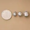 Colgante charm de bola redonda martillada tridimensional vintage de plata pura 999 de 8-10-12 mm accesorio DIY para pulseras