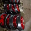 Rueda única de acero fundido para vagonetas de mina, rueda guía de acero fundido para aplicaciones mineras, rueda única para poleas elevadoras, accesorios de polea de acero fundido resistentes al desgaste