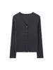 Cardigan de Malha Canelada com Decote V para Outono e Inverno Feminino, Novo Estilo Quente de Tricô Solto Shawl Top Retrô Francês