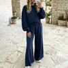 Conjunto de Calça Wide Leg com Estampa de Bolinhas, Cintura Alta, Caimento Fluido, Estilo Relaxado e Preguiçoso - Novidade Outono 2026