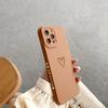Funda para iPhone 16 con borde recto y diseño de líneas bronceadas Love, compatible con iPhone 13 y iPhone 15, compatible con Cross Border Max.