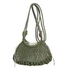 Bolso de Mano Tejido Hueco de Diseño de Nicho para Mujer 2026 Nuevo Bolso de Hombro Casual Estilo Resort de Playa de Alta Gama