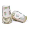 Suprimentos para Festa Copo de Papel com Alça Florido para Banheiro Decoração de Cena Festa do Chá Prato de Papel com Alça 6 polegadas Copo 9oz Conjunto