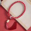 Pulsera de Estudiante de Raíz de Bodhi con Mantra de Seis Sílabas Grabado para Mujer, Pulsera de Cuentas de Oración Budistas de Semilla de Bodhi para Actuación de Danza del León
