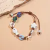 Estilo Resort Costero Estrellas Cerámicas, Flores, Peces, Pulseras Redondas Trenzadas, Modernos, Dulces y de Alta Gama Accesorios de Mano