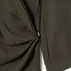 Estilo Europeo y Americano Popular en Amazon Aliexpress Tendencia de Moda Versátil Top Asimétrico con Drapeado de Doble Botonadura