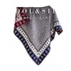 Bufanda cuadrada cálida, artística y vintage con estampado de mezcla de seda para otoño e invierno, un chal de mezcla de lana y seda moderno y versátil para mujer