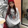 Sudadera sin capucha de forro polar 2026 Nueva Transfronteriza para Mujer, Estilo Coreano Otoño e Invierno Estampado de Letras Gruesa Relajada Chaqueta Top de Moda