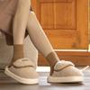 Pantuflas de algodón para el hogar de invierno, sencillas, para mujer y hombre, cálidas y cómodas, con suela gruesa y tacto esponjoso.