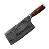 Cuchillo de cocina de acero inoxidable de doble propósito para cortar, patrón láser, cuchillo de chef doméstico, cuchillo para rebanar, fábrica de cuchillos Yangjiang venta directa al por mayor