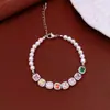Pulsera extensible ovalada de circón, vintage, única, moderna, exquisita, elegante, lujo ligero, sensación de alta gama, joyería para mujer