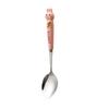 Cuchillo, tenedor y cuchara de acero inoxidable de dibujos animados, lindo tenedor para niños, vajilla con mango de cerámica de aspecto alto, exquisita cuchara de postre, cuchara, cuchara, cuchara